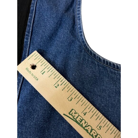 Stonebridge Denim Vest Womens XL Purse Print Western Button Front Used - Picture 5 of 16